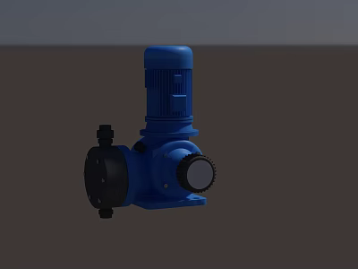 Blue Industrial Pump With Electric Motor And Black Pump Head For Industrial Fluid Transfer 3d model