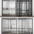 Modern Sliding Glass Doors With Metal Frames In Interior Viewing Building Exteriors
