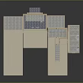 Data Center Model With White Buildings And Blue Solar Panels For Computer Servers