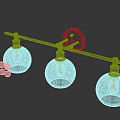 Vintage Style Wall Lamps With Spherical Glass Shades And Metal Brackets