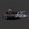 Futuristic Vehicle With Multiple Exhaust Pipes Metallic Body And Leather Seat