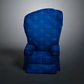 Blue Tufted Armchair Upholstered In Fabric With Comfortable Classic Design