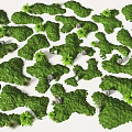Detailed Green Terrain Featuring Lush Green Blocks Small Plants And Gray Stones