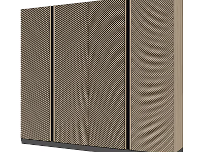 Modern Beige Wardrobe With Four Door Textured Surface Design Contemporary Style And Functional Storage 3d model