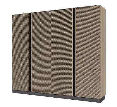 Modern Beige Wardrobe With Four Door Textured Surface Design Contemporary Style And Functional Storage 3d model
