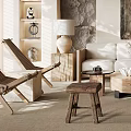 Elegant Modern Living Room Interior With Sofa Coffee Table Pendant Light And Decorative Shelves
