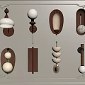 Various Stylish Wall Lamps Displayed On Ornate Decorative Wall Frame