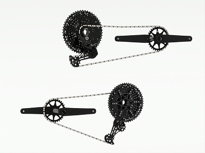 Modern bicycle chain mountain bike transmission 3d model