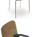 Modern Leisure Chair with Wooden Backrest and Sleek Metal Legs Design