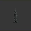 Gray Camel Figurines In Different Poses Standing And Kneeling On Dark Background