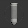 Shiny Metal Bullet With Pointed Tip And Cylindrical Shape On Reflective Surface 3d model