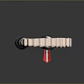 Red Long Pole Weapon With Spiral Saw Blade At The Top 3d model