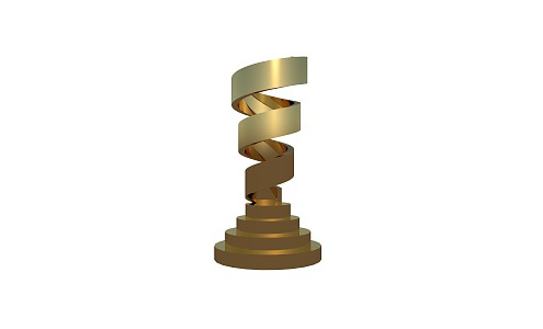 Modern Trophy Spiral Trophy Gold Trophy 3d model