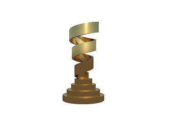 Modern Trophy Spiral Trophy Gold Trophy 3d model