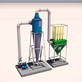 Industrial Equipment System With Cone Shaped Separator Filter Elements And Connecting Pipes