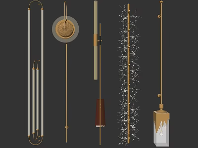 Modern Stylish Wall Lamps With Varied Designs And Metal Frames For Home Decor 3d model