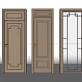Wooden Hinged Doors With Traditional Patterns And Simple Panel Designs For Interior 3d model