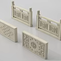 Traditional Stone Balustrade Components With Intricate Carved Patterns And Designs 3d model
