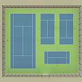 Enclosed Multiple Tennis Courts Sports Facility for Fitness and Recreational Activities
