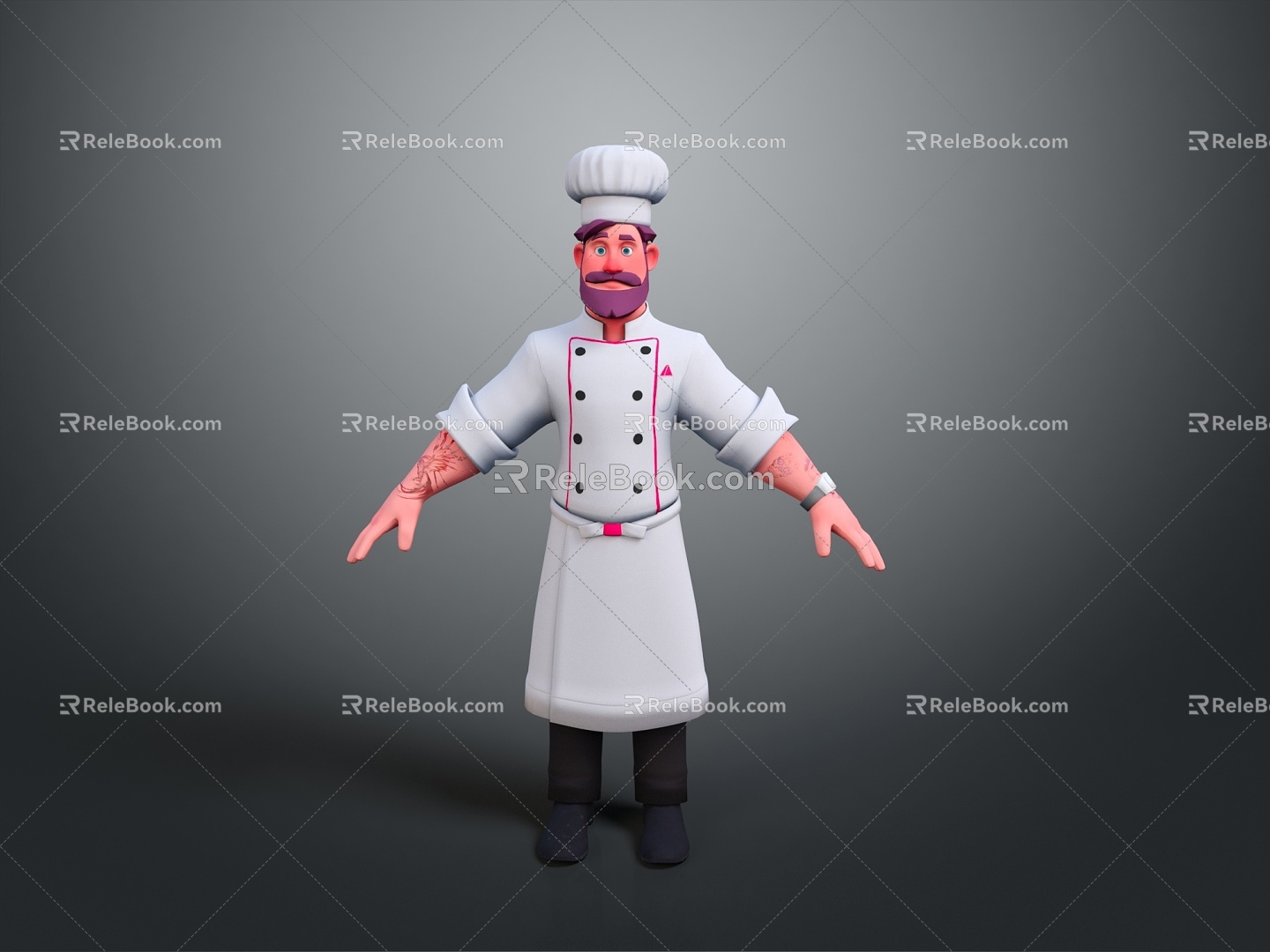 Man Chef Male Handsome Male Young Junior Male Character Boy 3d model