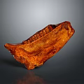Brown Animal Bone Structure With Textured Surface And Hair Follicle Traces