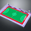 Indoor Handball Court Equipment With Surrounding Boards Goal Posts Seats And Advertising Panels