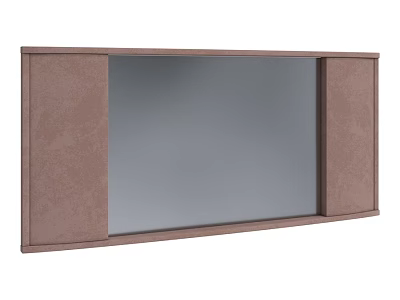 Brown Framed Wall Mirror With Smooth Surface For Modern Home Decor 3d model