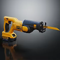 Yellow And Black Battery Powered Reciprocating Saw With Ergonomic Handle For Cutting Work