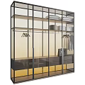 Modern Wardrobe Design With Glass Doors Hanging Rails Storage Boxes And Drawers