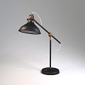 Modern Black Desk Lamp With Metal Arm Brass Details And Round Base