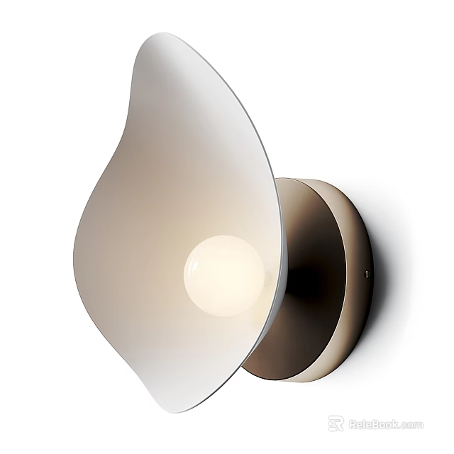 Modern Curved Glass Shade Wall Lamp With Unique Design And Soft Warm Light 3d model 