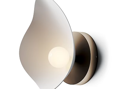 Modern Curved Glass Shade Wall Lamp With Unique Design And Soft Warm Light 3d model