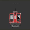 Modern Red And White Electric Train With Streamlined Design And Multiple Carriages