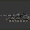 Military Armored Vehicle Tank With Camouflage Pattern Long Cannon And Heavy Tracks
