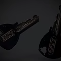 Black Metal Household Keys with Simon and Asus Logos for Daily Use 3d model