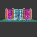 2024 Spring Festival Decorations With Green Bamboo Structures And Cartoon Figures