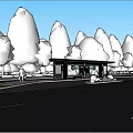 Outdoor Landscape Waiting Station Bus Station Intelligent Bus Station 3d model