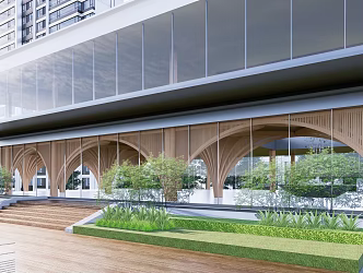 modern architecture forest architecture landscape demonstration area landscape 3d model