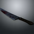 Ornate Decorative Knife Featuring Bloodstains On Sharp Blade And Intricate Handle