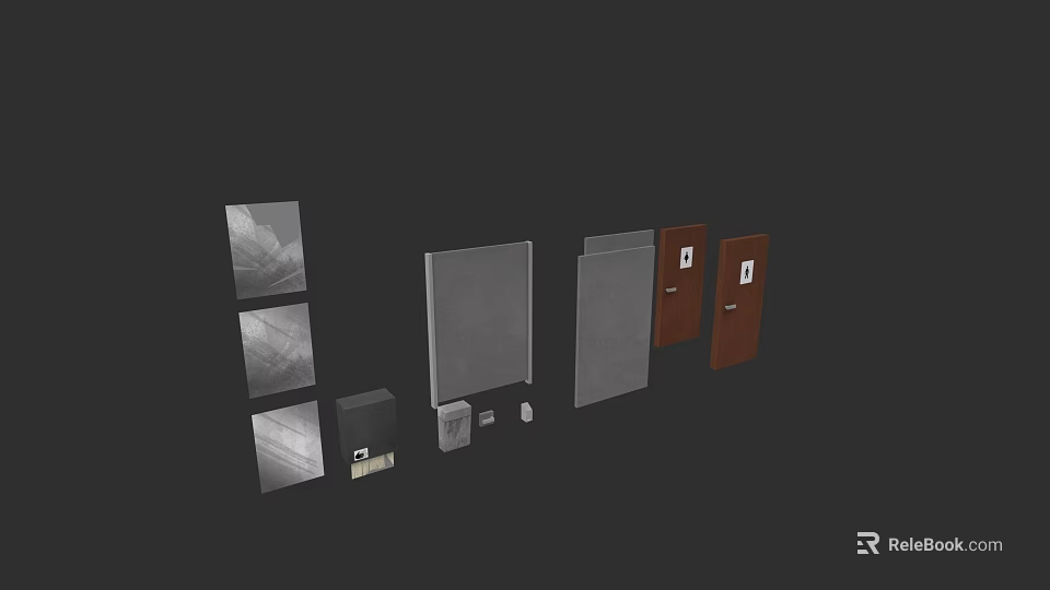 Modern Bathroom Set With Vanity Mirror Cabinets And Ceramic Tiles 3d model