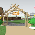 Zoo Park Layout Featuring Animal Enclosures Green Lawn Pathways And Trees