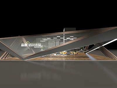 Sengebai'er Wood Industry Modern Architecture With Glass Facade And Showroom Design 3d model
