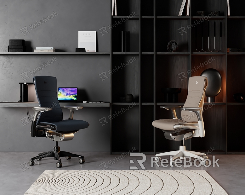 Modern office chair office chair dark background wall model