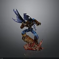 Dynamic Action Figure Featuring Blue Wings Brown Blue Outfit And Red Base In Dynamic Pose