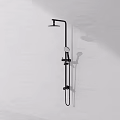 Modern Black Wall Mounted Shower System With Rain Head And Handheld Spray