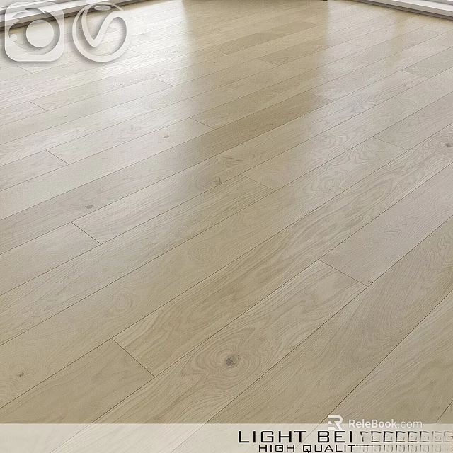Light Color Wooden Floor With Natural Texture And Smooth Plank Design 3d model 