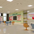 Vibrant Interior Design With Colorful Block Bookshelves Green Arched Wall And Cushioned Seats