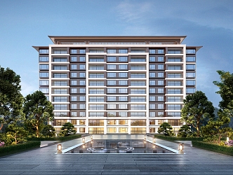 New Chinese-style Residential Building 3d model