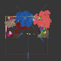 Karesansui Garden With Cherry Blossom Red Maple Trees Bamboo Fence Wooden Platform And Tea Set