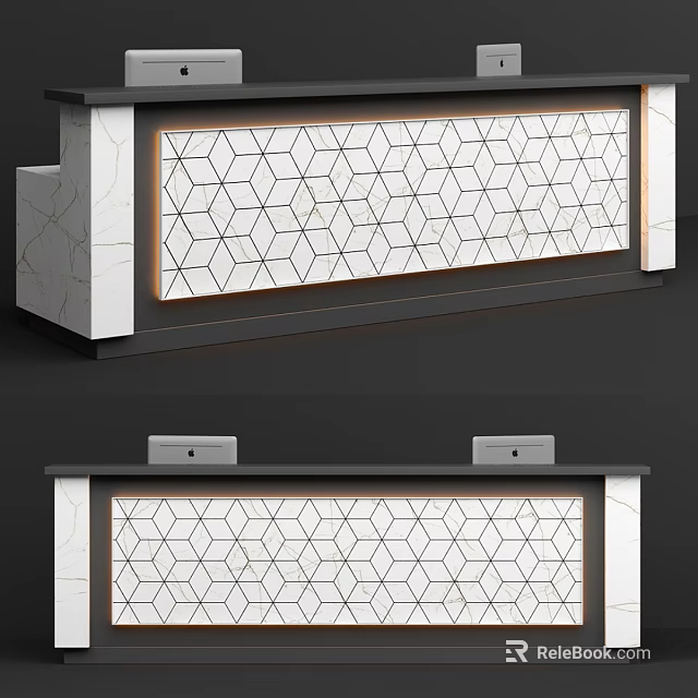 Elegant Modern Table Chair Set With Marble Panel Geometric Pattern And Metal Trim 3d model